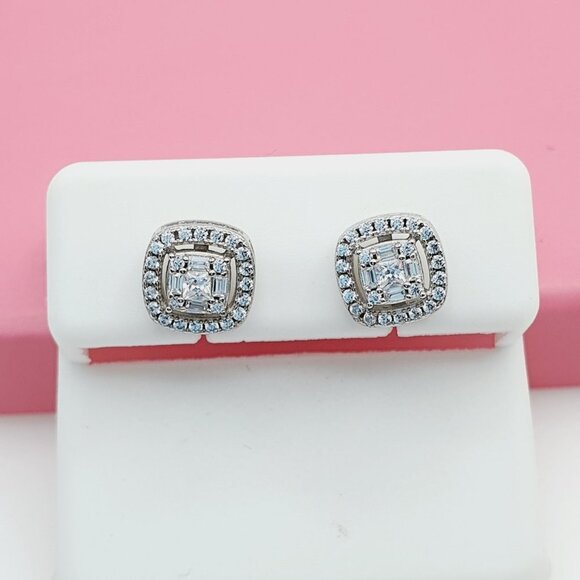 "925 Sterling Silver Cubic Zirconia Earrings, U19254568 - Picture 1 of 11